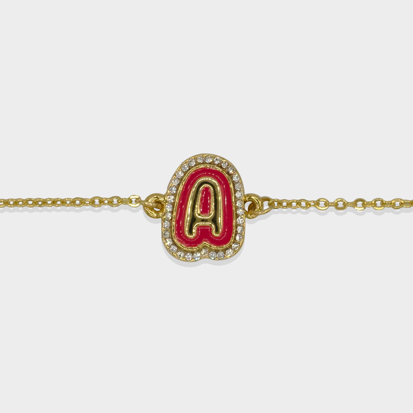 Bubble Letter Initial Bracelet