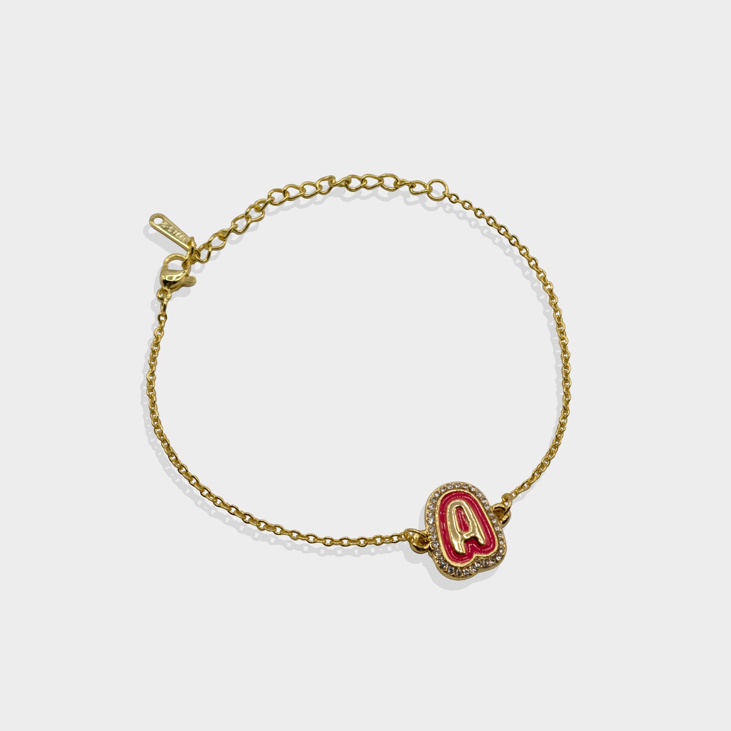 Bubble Letter Initial Bracelet