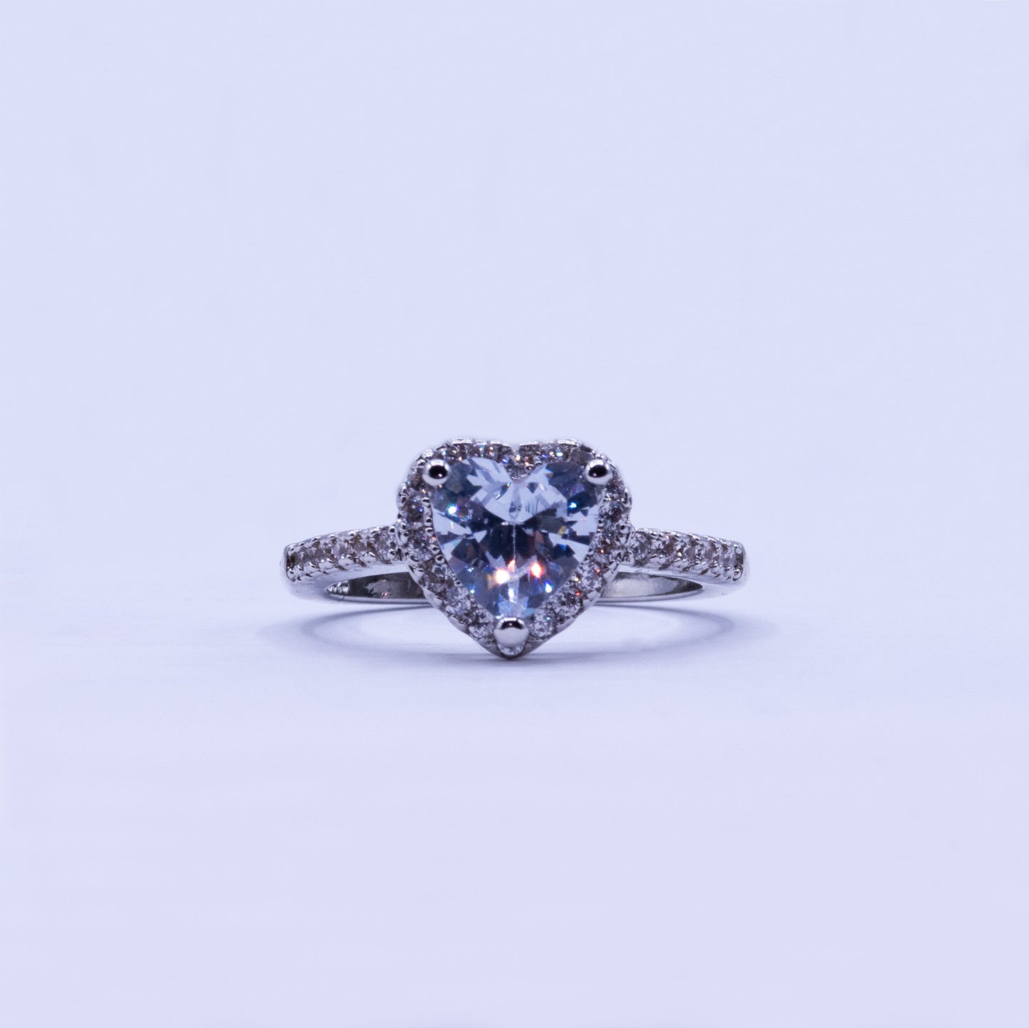 Hope Heart Stone Ring Silver