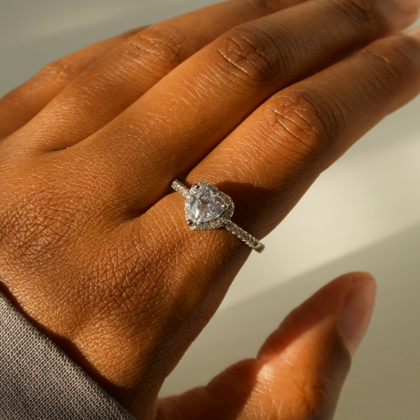 Hope Heart Stone Ring Silver