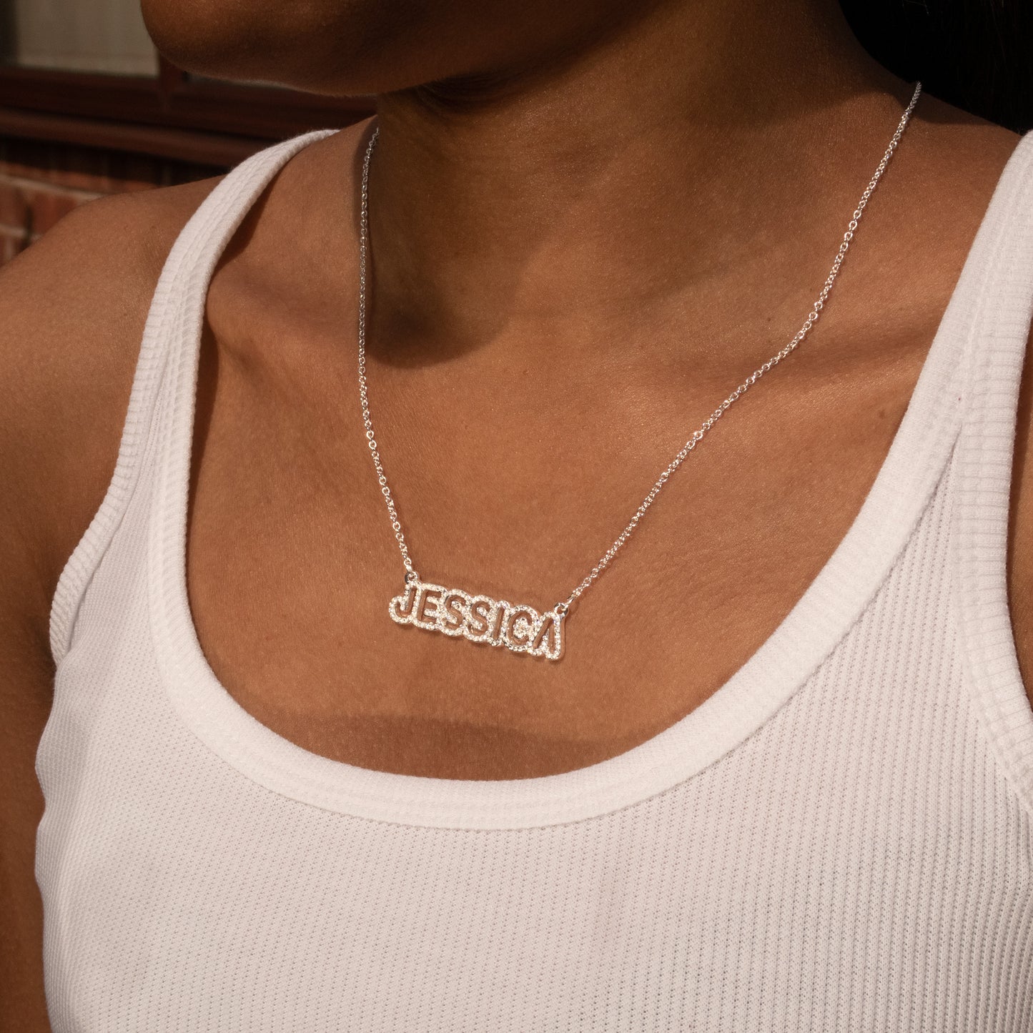 Bubble Letter Personalised Name Necklace