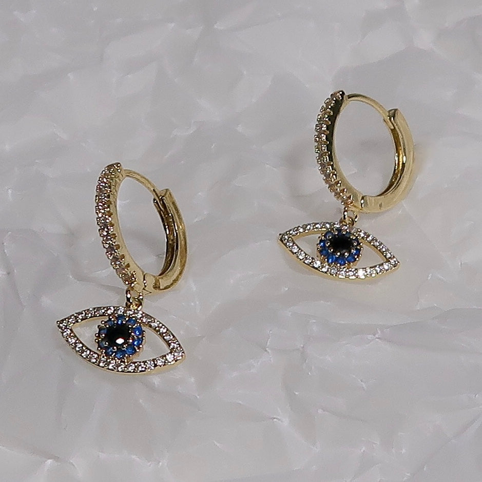 See No Evil Hoop Earrings - Gold
