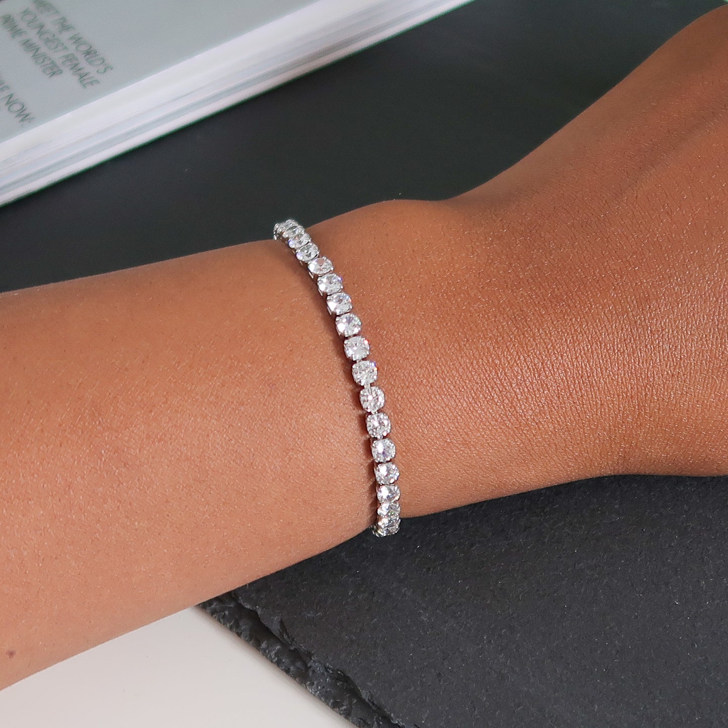 Rosie 4mm Tennis Bracelet - Silver