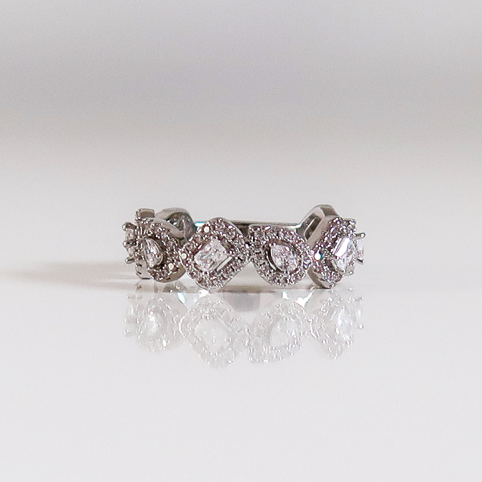 Izzy Square And Oval Ring - Silver