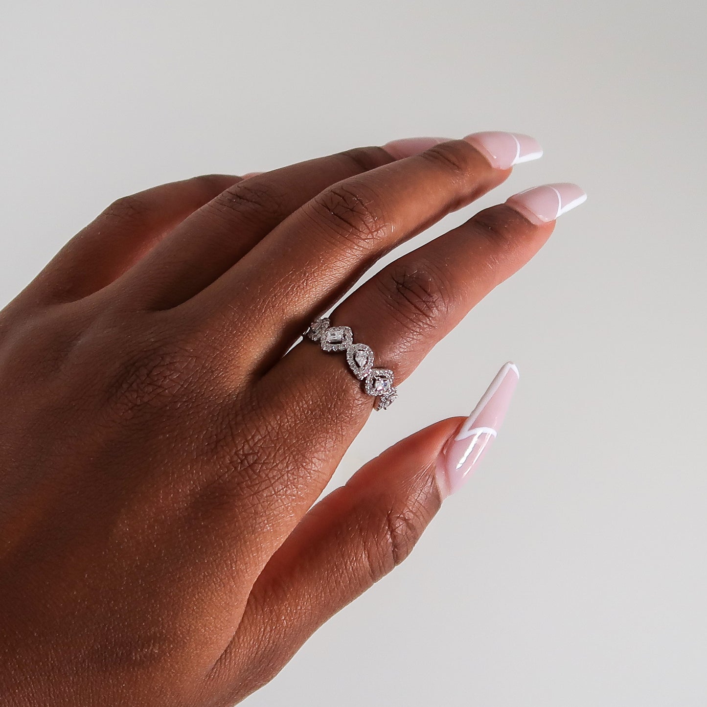 Izzy Square And Oval Ring - Silver