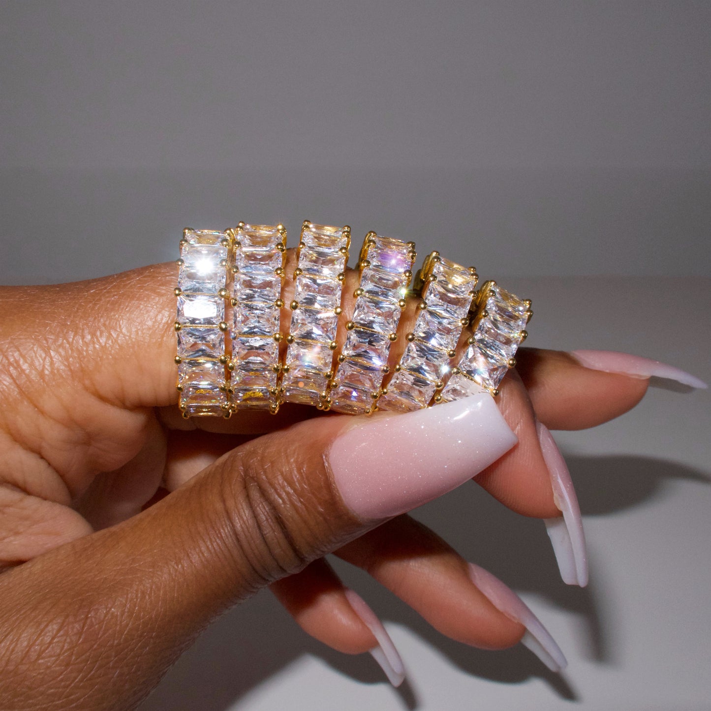 Novah Rectangle Stone Diamante Ring