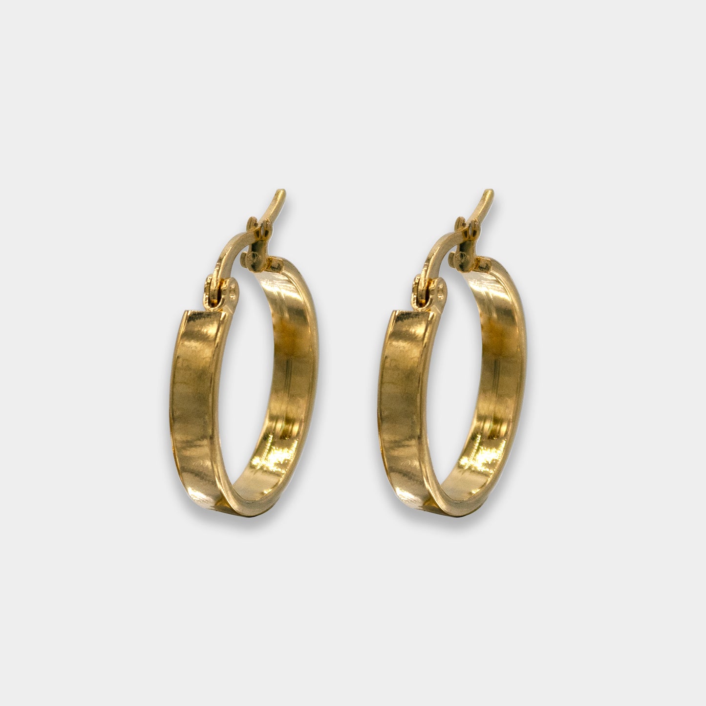 Leilani Flat Plain Hoop Earrings