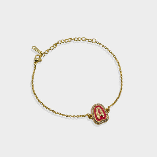 Bubble Letter Initial Bracelet