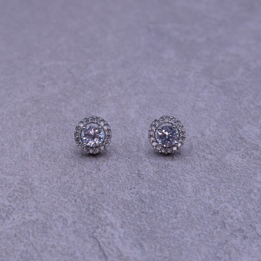 Chloe round stone stud earrings