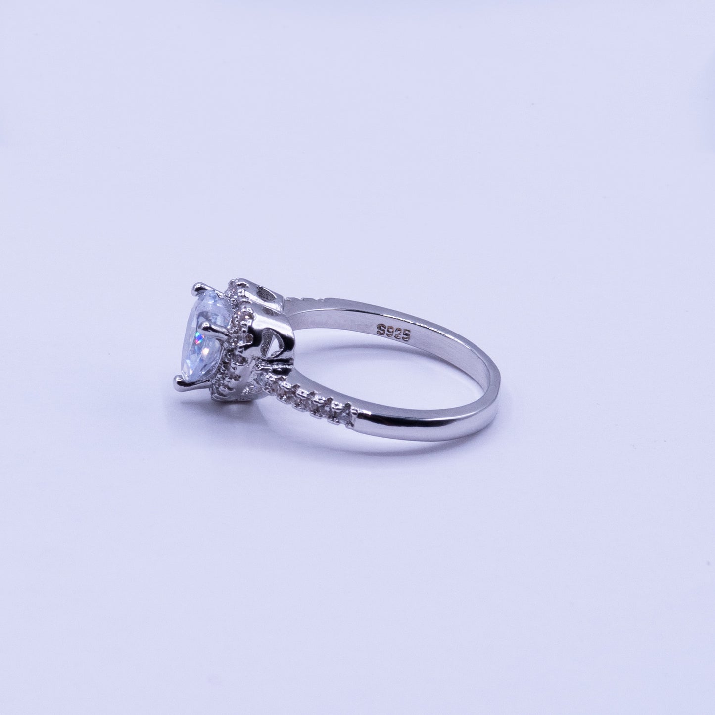 Hope Heart Stone Ring Silver