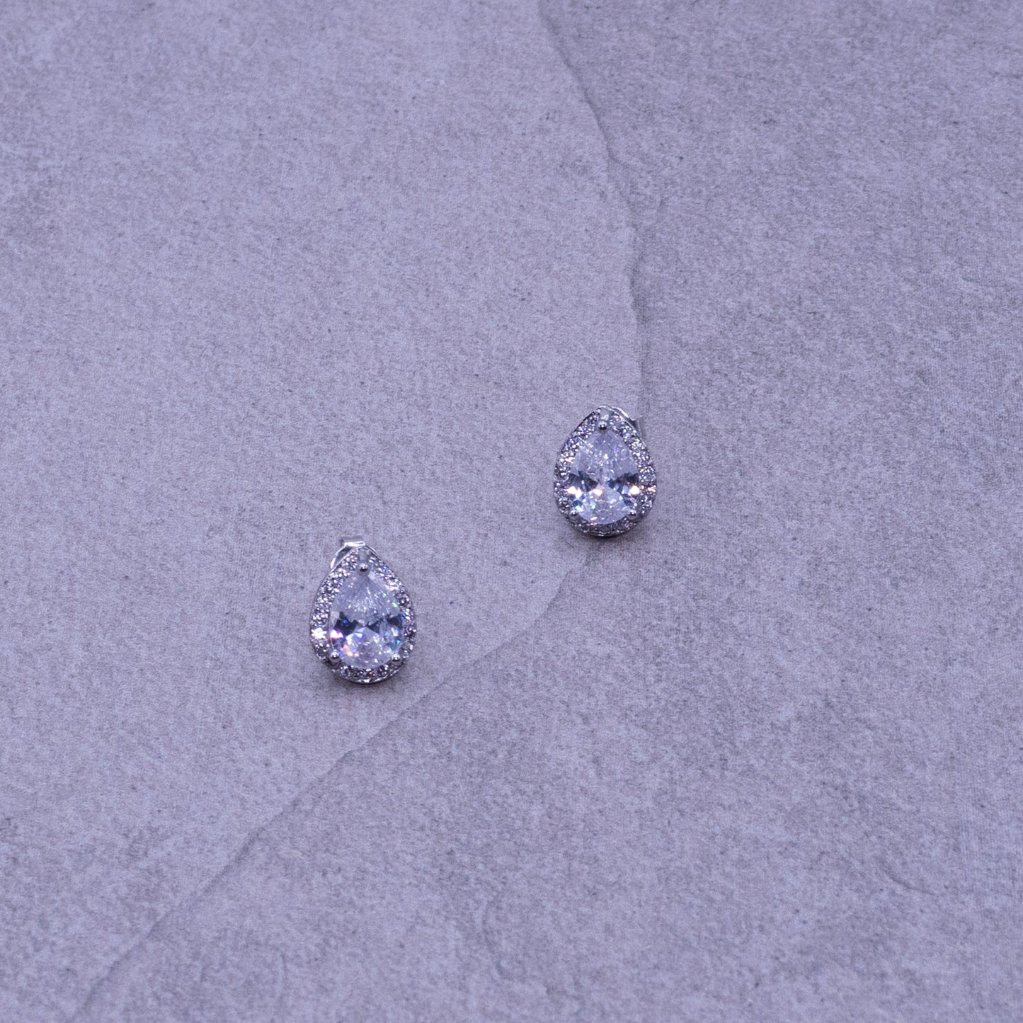Tara tear-drop stone stud earrings