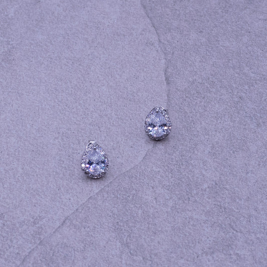 Tara tear-drop stone stud earrings