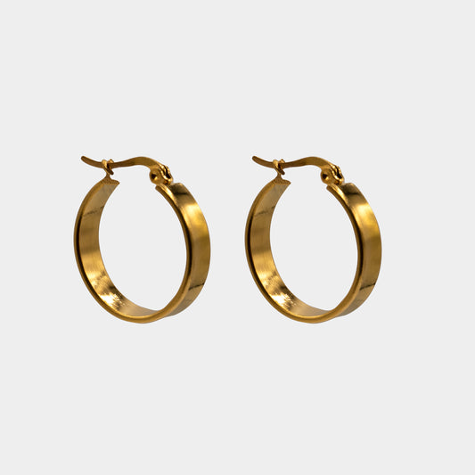 Leilani Flat Plain Hoop Earrings