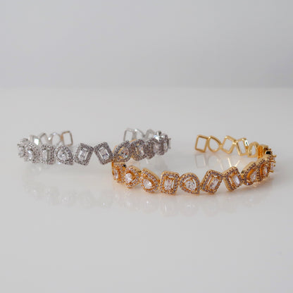 Isabella Oval and Square Bracelet - Gold