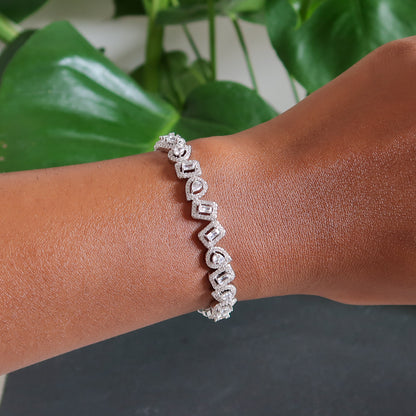 Isabella Oval and Square Bracelet - Gold