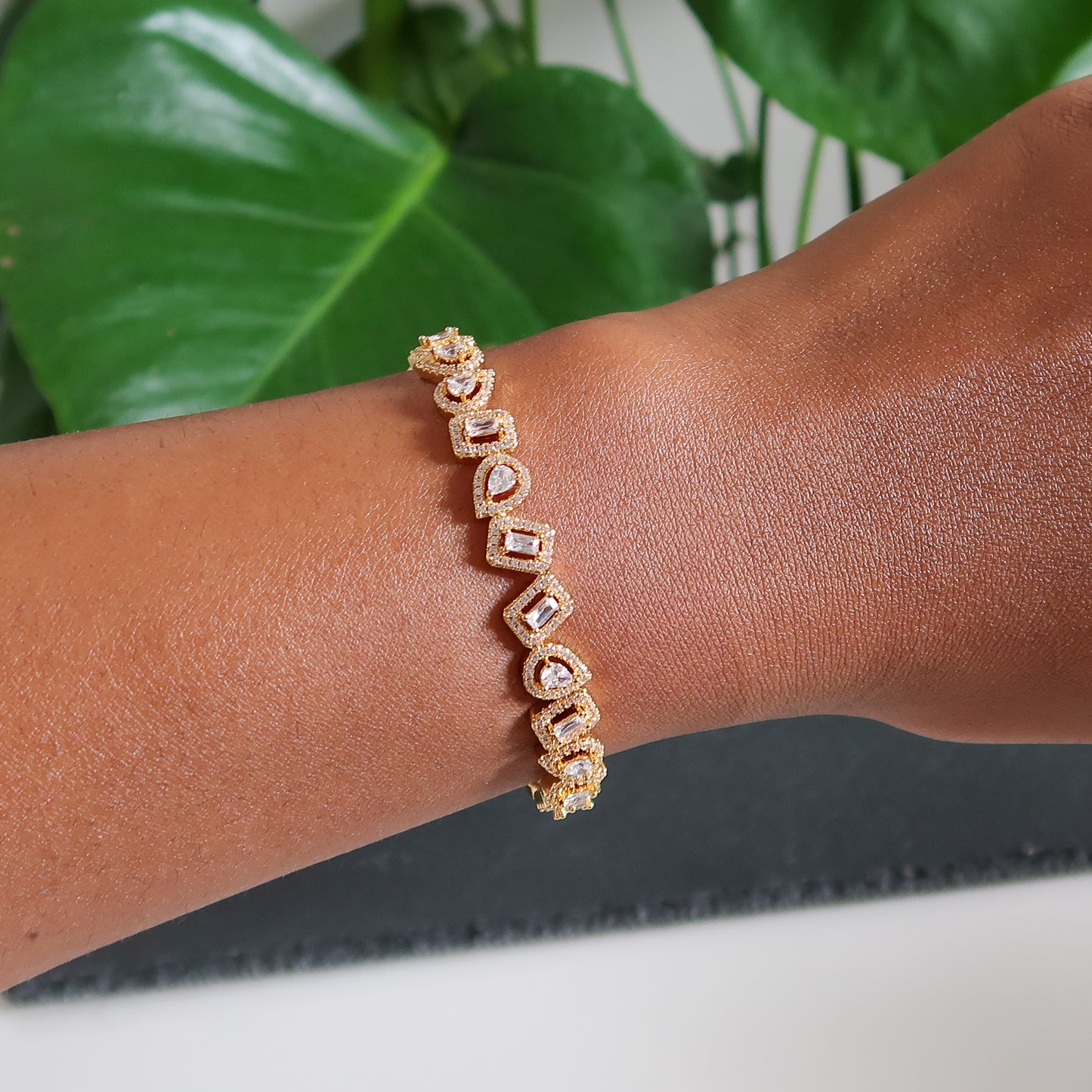 Isabella Oval and Square Bracelet - Gold