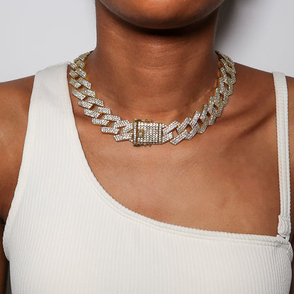 Ariana Diamante Cuban Link Necklace - Gold