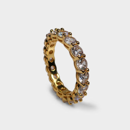 Round Stone Diamante Eternity Ring