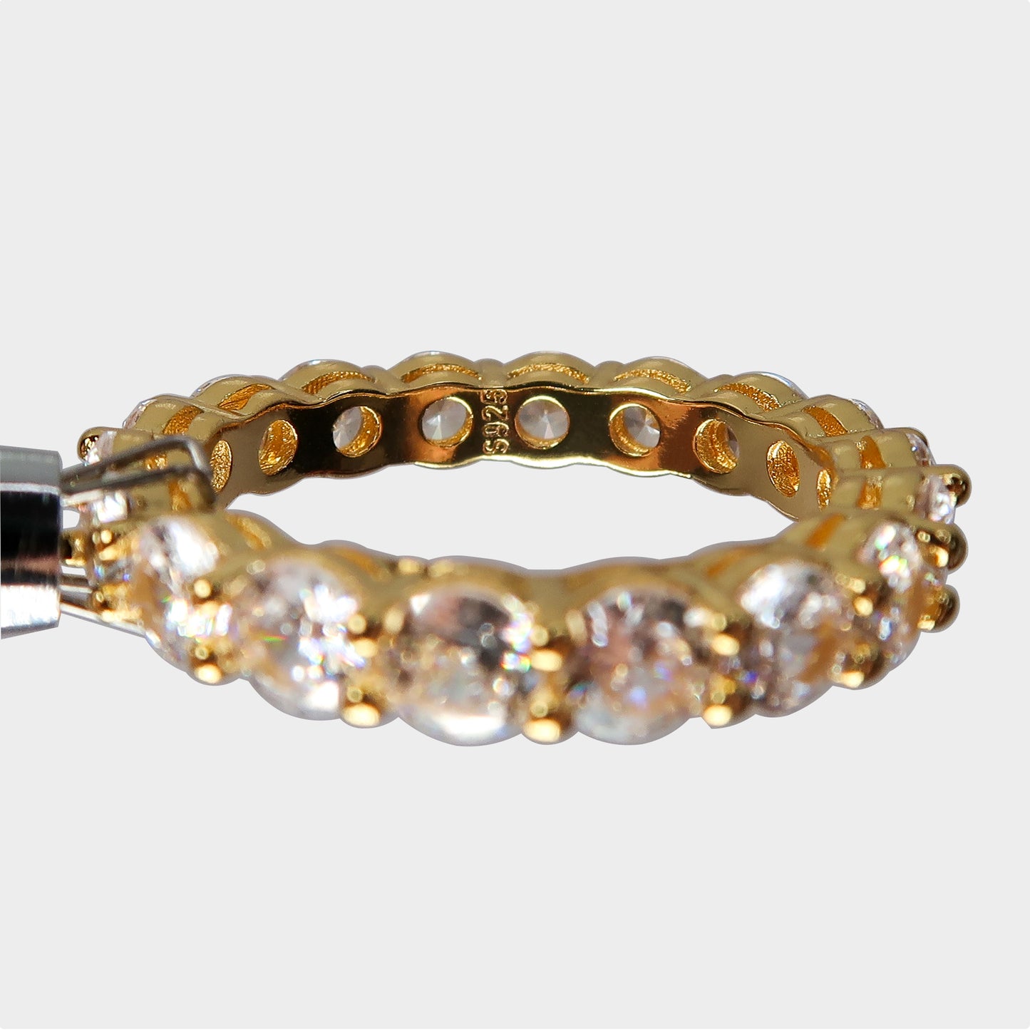 Round Stone Diamante Eternity Ring