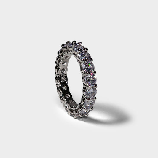 Round Stone Diamante Eternity Ring
