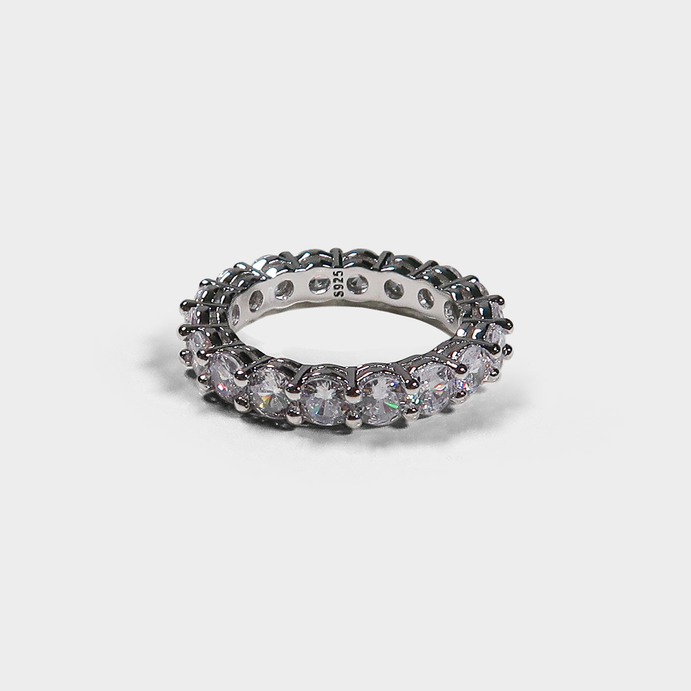 Round Stone Diamante Eternity Ring