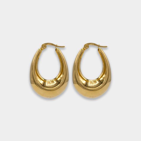 Savannah Tear Drop Oval Hoop Earrings