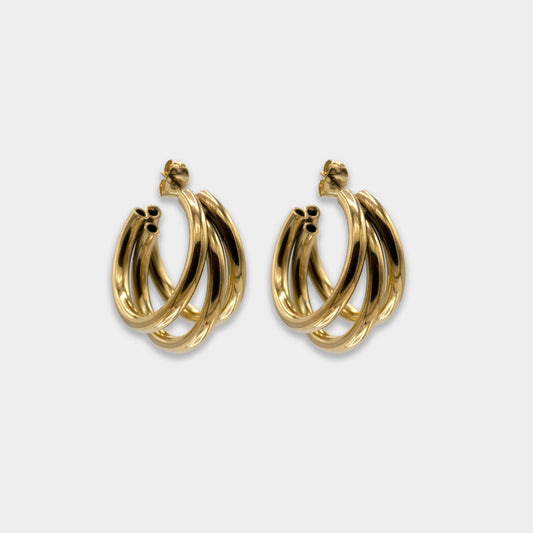 Athena Triple Hoop Earrings